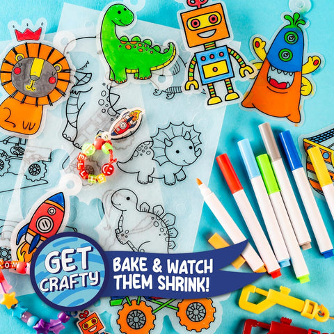 Original Stationery Shrink It Studio – 110+ Pc Keychain Maker Kit for Boys