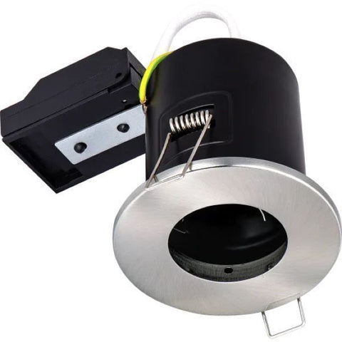 Luceco Fire rated Fixed downlight Brushed Steel 87mm LED GU10 | Clearance