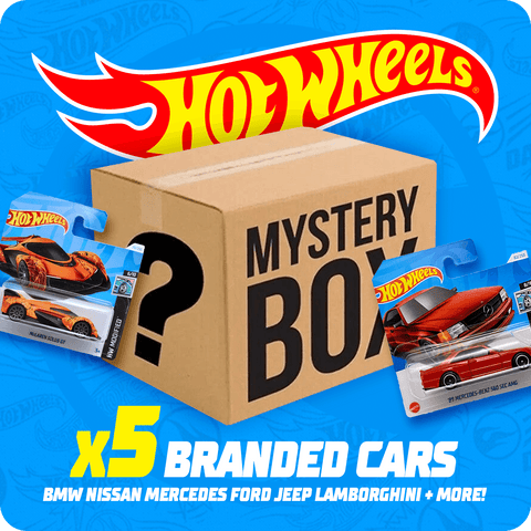 Hot Wheels Mega Mystery Bundle | 5 Branded Die-Cast Cars (BMW, Ford, Lamborghini)
