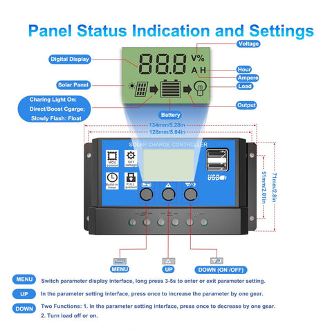 Solar Charge Controller 30A Solar Panel Controller LCD Display Solar Panel | Clearance