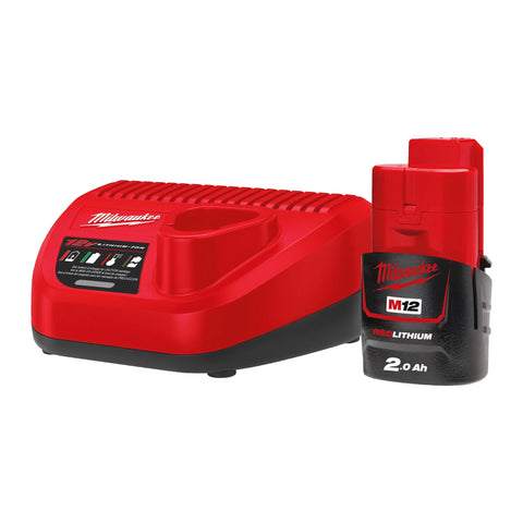 Milwaukee M12 NRG-201 12V 2.0Ah Li-Ion RedLithium Battery & Charger Set