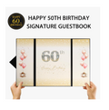 Shlnurae Birthday Guest Book Black Gold,12 * 8.9 inch Signing Birthday Guest Book, 60th