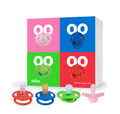 Baby Pacifiers 0-6M | Starter Kit | Silicone & Natural Rubber | Orthodontic & Teething Soothers | 4-Pack