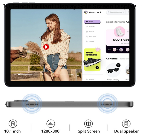 UMIDIGI 10.1 Inch TabletAndroid 13 Tablets, G2 Tab Tablet - Space Gray | Damaged Packaging