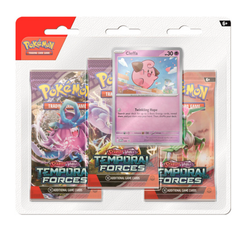 Pokemon Scarlet and Violet Temporal Forces 3 Pack Blister Cleffa