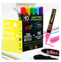Vaci 10 Multicolored Liquid Chalk Markers | Erasable, Non-Toxic, Water-Based Pens | 6 mm Reversible Tips - Bullet &amp; Chisel | On Chalkboards, Windows, Glass, Mirrors, Blackboards &amp; More | Kids &amp; Adults