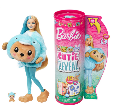 Mattel Barbie Cutie Reveal Chelsea Doll Teddy as Dolphin Costume