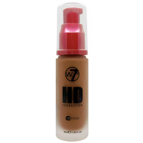 W7 HD Foundation Hazelnut 30ml | Medium Coverage, 12H Matte Finish