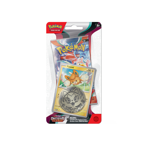 Pokémon TCG Scarlet &amp; Violet – Obsidian Flames 1‑Pack Checklane Blister (Pawmi Promo)