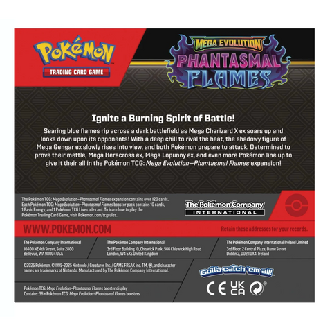 Pokemon TCG: Mega Evolution – Phantasmal Flames Booster Box (36 Packs)