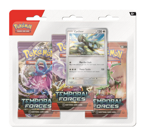 Pokemon Scarlet and Violet Temporal Forces 3 Pack Blister Cyclizar