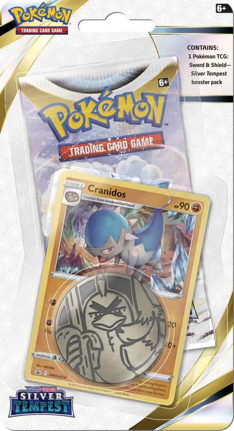 Pokemon - Sword and Shield Silver Tempest 1 Pack Checklane Blister - Cranidos