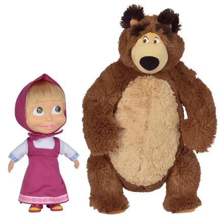 Simba Toys Poupée Masha 23 cm + Peluche Michka 43 cm – Masha et Michka Set