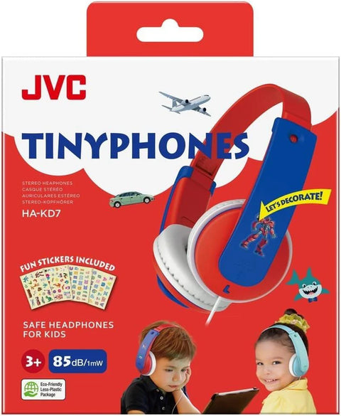 JVC HA-KD7-R Kids TINYPHONES Headphones (Red)