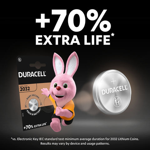Duracell CR2032 Batteries, Pack of 4 (Apple AirTag)