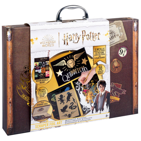 Harry Potter Scraper Foil Art Set – 30 Boards, Stencils & Storage Suitcase
