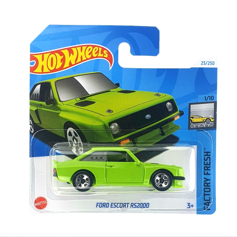 Hot Wheels Cars Ford Escort RS2000 Green Model Car Mainline