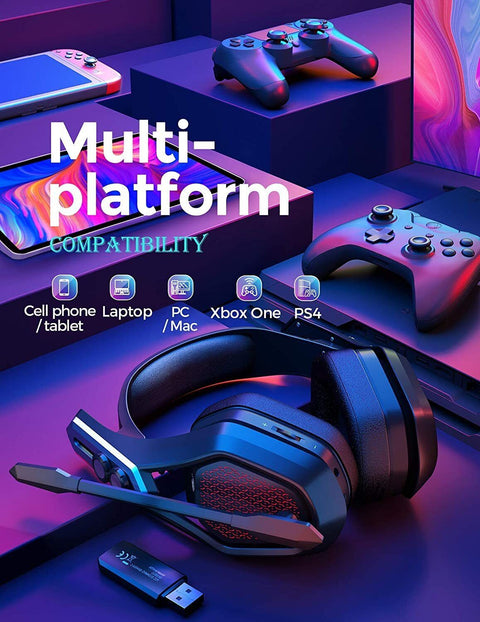 Mpow Iron Pro Wireless Gaming Headset Wired 3.5mm USB Over-Ear | Damaged Packaging