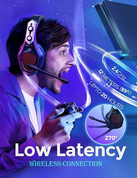 Mpow Iron Pro Wireless Gaming Headset Wired 3.5mm USB Over-Ear | Damaged Packaging