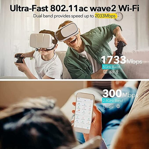 Rock Space AC2100 MU-MIMO Dual Band Wi-Fi Router - 2100Mbps