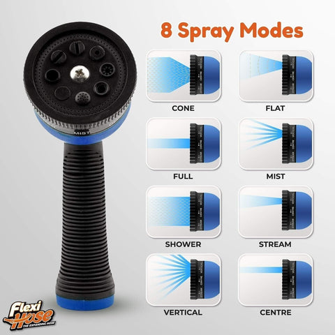 Flexi Hose Upgraded Expandable Garden Hose 8 Function Spray Gun 30m 100ft