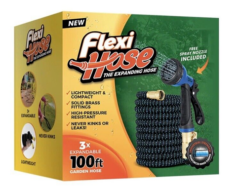 Flexi Hose Upgraded Expandable Garden Hose 8 Function Spray Gun 30m 100ft