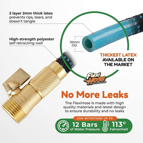 Flexi Hose Upgraded Expandable Garden Hose 8 Function Spray Gun 30m 100ft