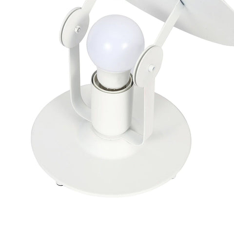 GoodHome Kiranat Matt White IP20 E27 10W Metal Table Light | Clearance