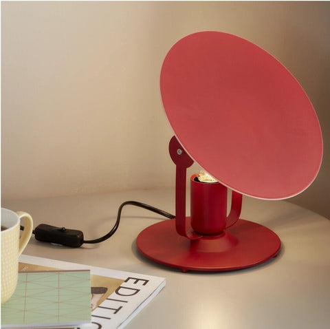 GoodHome Kiranat Matt Red IP20 E27 10W Metal Table Light | Clearance