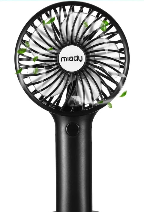 Miady Handheld Rechargeable Pocket Fan – Black