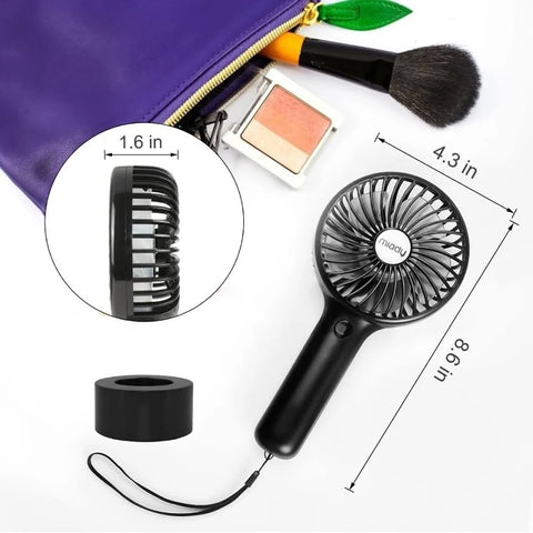 Miady Handheld Rechargeable Pocket Fan – Black
