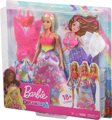 Barbie Dreamtopia Dress‑Up Gift Set GJK40 – Mermaid, Fairy & Princess Fantasy Pack with Snap‑On Outfits | Tiara & Wings | Ages 3+